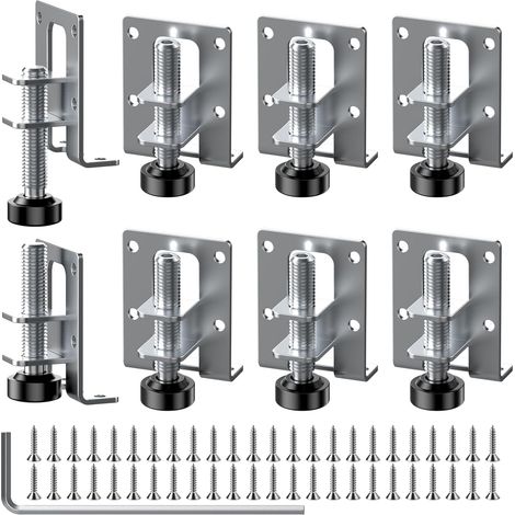 Set mit 8 verstellbaren Möbelfüßen 55/102 mm - Robuste Nivellierfüße - Höhenverstellbare Möbelfüße mit 48 kleinen Schrauben und 1 Inbusschlüssel für Schränke, Regale, Kleiderschränke