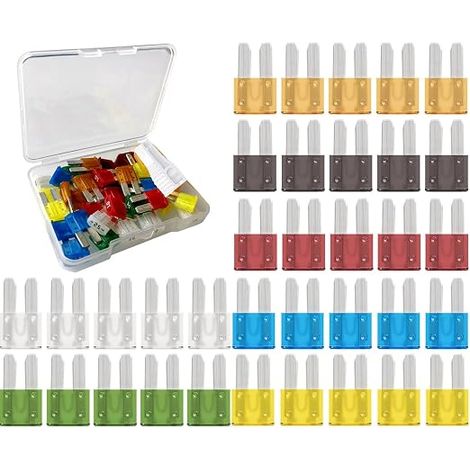 35pcs 12V-24V Micro2 Car Blade Fuses 5A/7.5A/10A/15A/20A/25A/30A (Each for 5pcs) with Extractor Fuses for Vehicles, Motorcycles, Boats, Trucks (1/5)