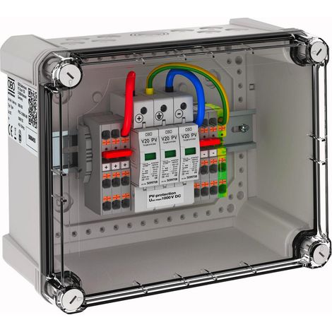 OBO Bettermann Generatoranschlusskasten 4 PV-String auf 1 WR-MPP 1000V DC lichtgrau RAL 7035, 5088455