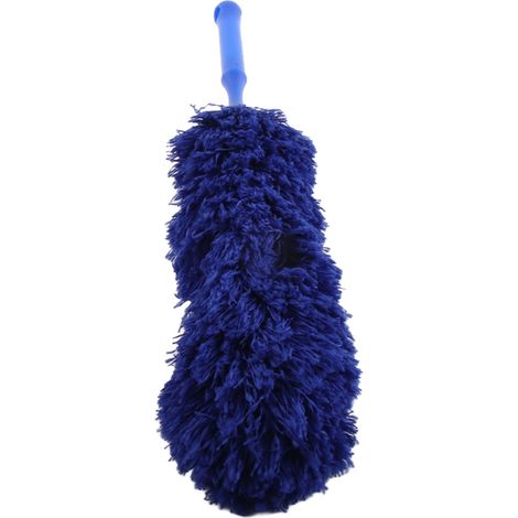 Plumeau bleu, non pelucheux, flexible, rétractable, lavable et antistatique pour voitures familiales. (1/5)