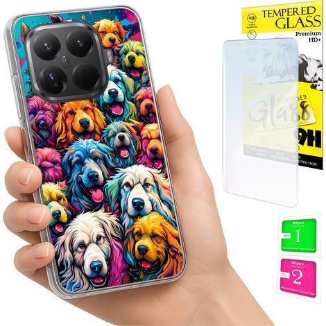 Funda para Xiaomi 15T Pro con foto, cubierta trasera con gráficos de perros + cristal 9H (1/5)