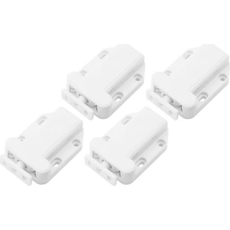Verrou de porte placard Abaodam en ABS blanc, lot 4, grande (1/5)