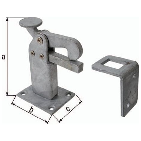 Arrêt de porte galvanisé 6/5,5mm – Butoir à visser en acier brut – Dimensions 50x65x95mm – Pour espaces confinés – Alberts (1/5)