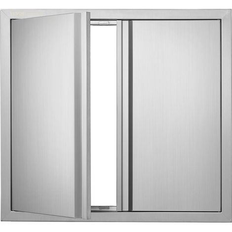 Rangement Optimisé Placard Porte d'Accès Double en Acier Inoxydable 660x610 mm pour Îlot Barbecue et Grillades (1/5)