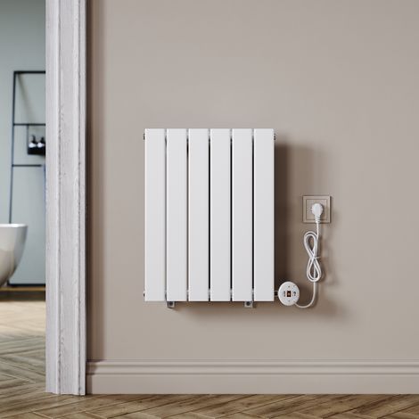 SONNI Radiateur électrique chaude en acier Radiateur Vertical Blanc avec Thermostat Réglable et Télécommandé 600×452mm 400W (1/5)