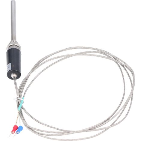 Capteur thermocouple de type K, fil blindé en nickel-chrome, tige droite de 100 mm. (1/5)