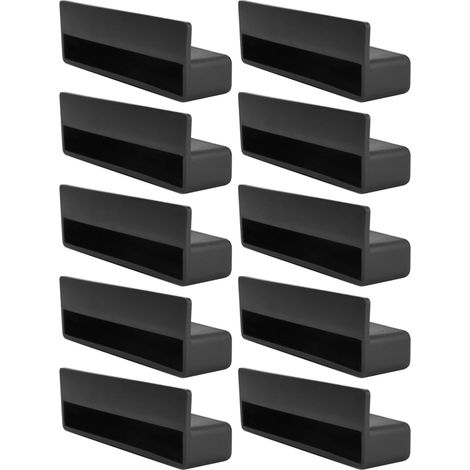 10x Support de latte simple pour sommier 100 x 12 mm Plastique Embout à Agrafer Visser Lit Meuble Flexible Latte, Noir (1/4)