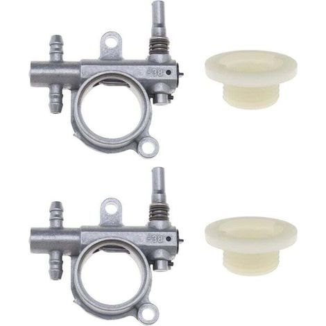 Lot de 2 pompes à huile pour tronçonneuse avec engrenage à vis sans fin compatible avec tronçonneuse 25 CC/38 CC 2500/3800 pièces de rechange pour outils électriques d'extérieur (1/4)
