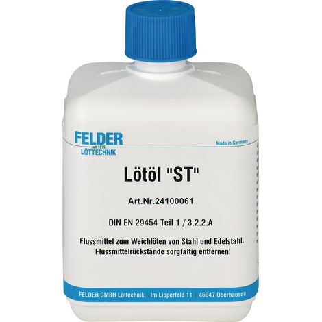 Olio per saldatura ST Flacone da 500 ml DIN / EN29454-1 FELDER