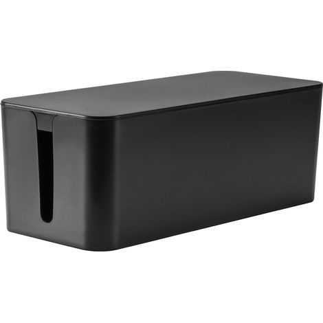 Cache Multiprise Boîte de Rangement pour Câbles Électriques Boite Cache Prise 32 x 13,5 x 12,7 cm Boite Rangement multiprise Noir avec 2 Ouvertures Latérales (1/5)
