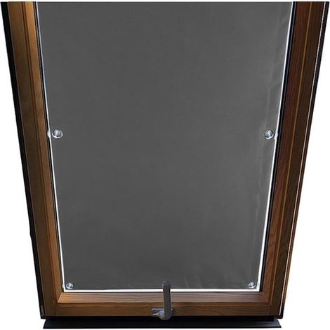 Rideaux occultants - 60 x 93 cm - Gris - Polyester - Protection solaire pour fenêtres - Installation sans perçage - Bloquent complètement la lumière (1/5)