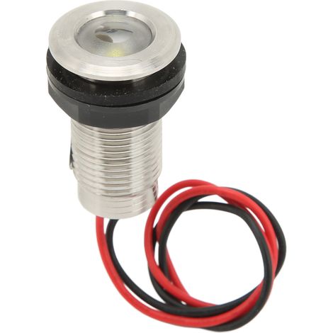 Spot encastré 2,5 cm (1 po) pour terrasse, escaliers, patios, sols, piscines et allées, 12 à 24 V, étanche IP68, en acier inoxydable 316, blanc. (1/5)