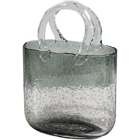 Vase « Sac à main » pour fleurs — Vase en forme de sac et de boule — Vase transparent pour décoration intérieure, événements et mariages — Centre de table floral élégant et polyvalent (1/5)