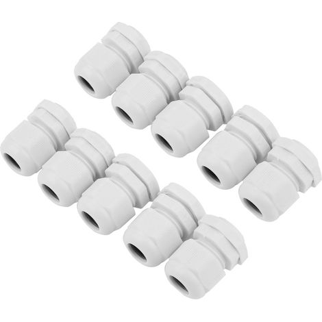 10PCS/set  IP68 Waterproof White Nylon Plastic Cable Gland Connector (PG11)