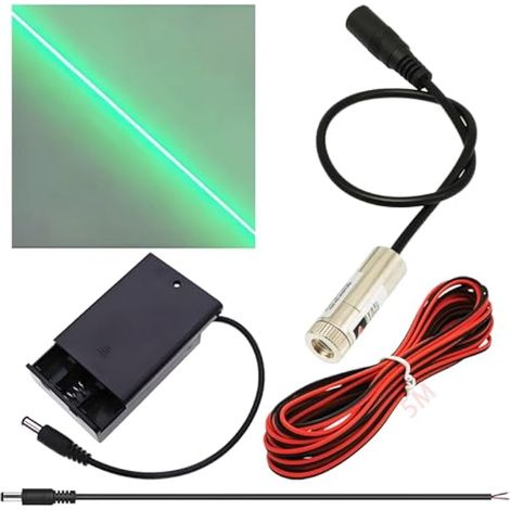 Kit module laser à foyer ajustable, Diode module laser industriel 520 nm, 3-5V, Branchement DC 2,1 mm + Kit d'alimentation (Forme source lumière : Ligne verte) (1/5)
