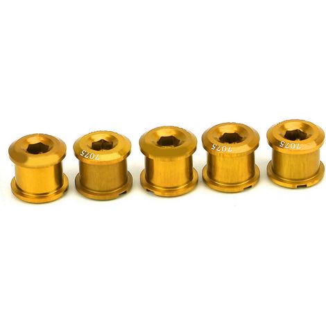 5 Pièces Vis Alliage Aluminium Ultra-Léger 7mm pour Disque Plateau Vélo Bicyclette Accessoire Doré (1/5)