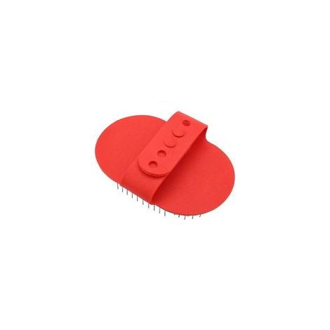 Peine de masaje para mascotas, cepillo de baño de masaje lavable y estético, cepillo para perros y gatos, (rojo)-Crezuo