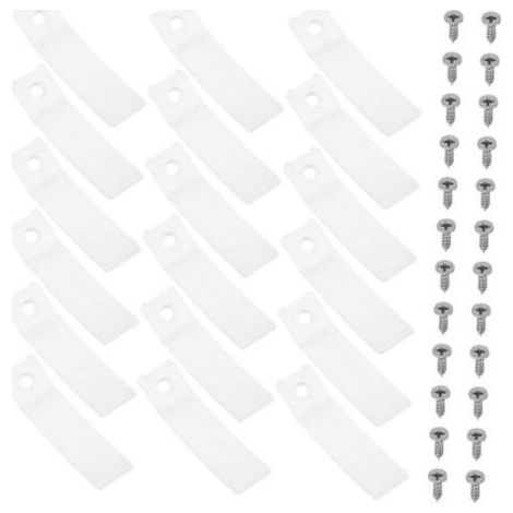 Lot de 50 butées de tiroir antidérapantes avec vis, en plastique transparent, pour la réparation et le rangement stable des glissières de commode. (1/5)