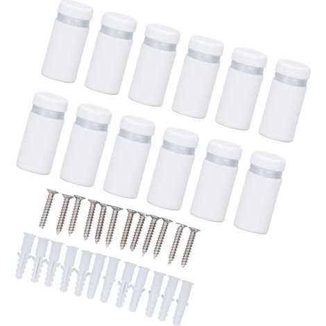 Lot de 12 vis d'entretoise murales en acier inoxydable pour la publicité, 12 x 25 mm