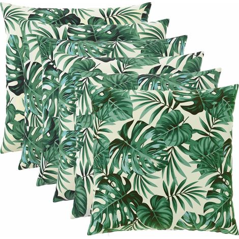 vidaXL Cushion Cover 6 pcs HEERLEN Leaf Pattern 65 x 65 cm Polyester