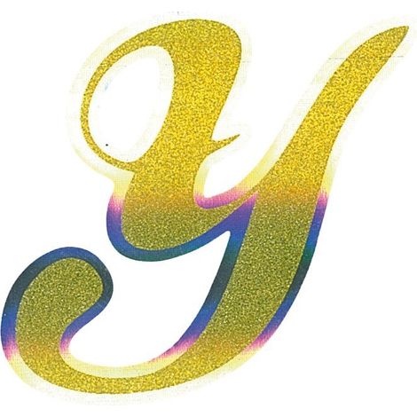 Adesivo Monogramma Lettera Y, Oro Metallescente (1/2)