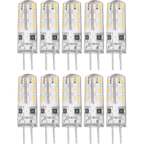10 pièces G4 ampoule LED Bi broche Base Silicone blanc chaud 3000K 1.5W AC220V 110LM paysage ampoules remplacement (1/5)