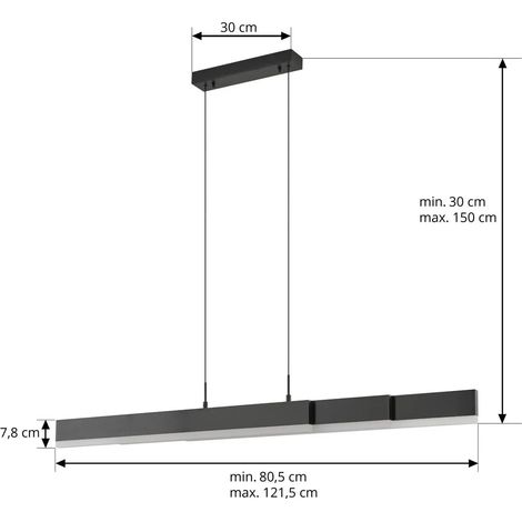 [NEUWERTIG] B-Ware Lucande Led Hängeleuchte Pendelleuchte Torven Schwarz Cct Ausziehbar (1/2)