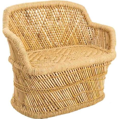 Sofá de bambú marrón 62x30x48,5