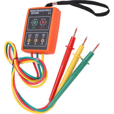 Testeur de séquence de phases SM852B, détecteur de rotation triphasé 60V-600V avec indicateur LED (1/5)