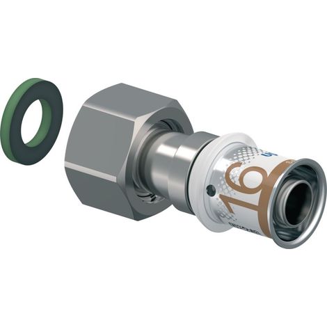 Uponor – Raccord à sertir écrou libre 16-15x21 – Raccord laiton avec filetage plomberie – Pour tubes multicouche – Bague de repérage diamètre (1/3)