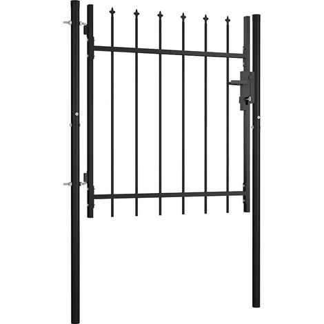 Door Fence Gate with Spear Top 100x75 cm vidaXL (1/5)