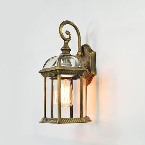1 Pieces,American Style Ip23 Waterproof Porch Outdoor Wall Sconces With Glass Shade Garden Wall Lights E27 Retro 1 Light Balcony Wall Lamp Lighting Fixture (1/5)