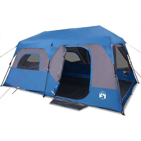 Tente familiale 9 personnes, bleue, à montage rapide, imperméable