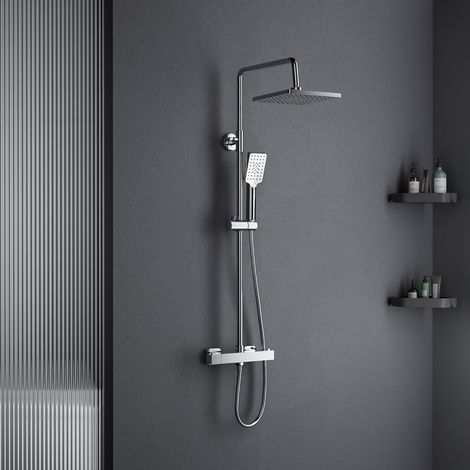 Colonne de douche avec mitigeur thermostatique,Ensemble de douche thermostatique,Mitigeur de Douche pour Salle de Bain Set 80-115CM (1/5)