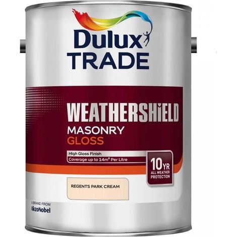 Dulux Trade Weathershield Smooth Masonry Gloss - Regent Park Cream - 5L