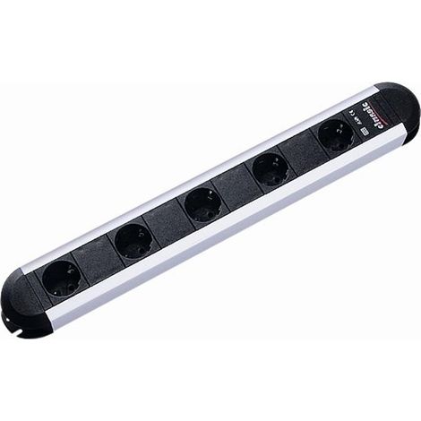 Bachmann primo steckdosenleiste 5x schutzkontakt aluminium dosenabstand 85mm 1,75m
