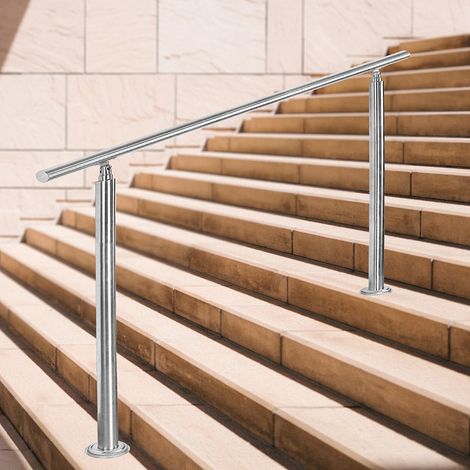 Wolketon 80 cm Edelstahl Handlauf Geländer Treppengeländer mit 0 Querstreben für Treppen Brüstung Ø 42mm Balkongeländer Aufmontage (1/5)