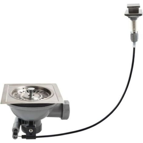 Quadratisches Abflussset für alte Küchenspülen mit Steuerung XK143C005-U (1/5)