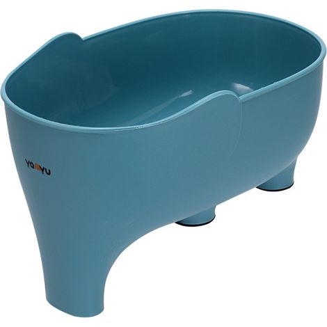 Panier égouttoir cuisine multifonction bleu, passoire pour évier, bac de lavage fruits et légumes, panier de drainage pratique pour cuisine (1/4)