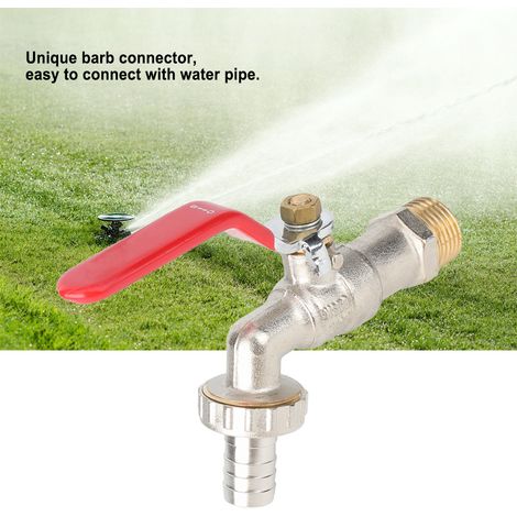 Robinet de jardin extérieur G1/2" à levier facile d'ouverture/fermeture, robinet d'alimentation en eau (1/2)