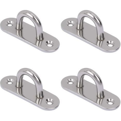 FENOPLASTICACrochets de plafond en acier inoxydable, lot de 4 supports muraux, plaque à œil ovale pour chaise suspendue, hamac, balançoire de Yoga, sac de sable, Pot de fleur (1/5)
