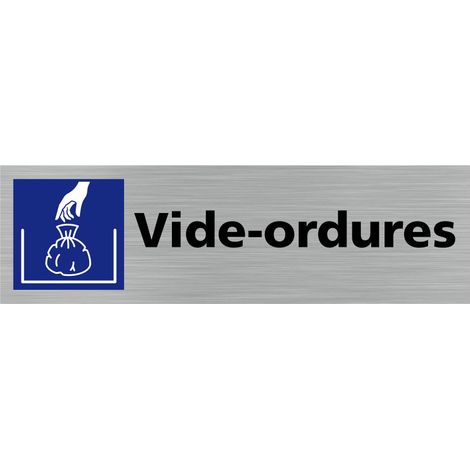 Pictogramme VIDE.ORDURES (Q0392).- Adhésif aspect aluminium brossé - (1/5)