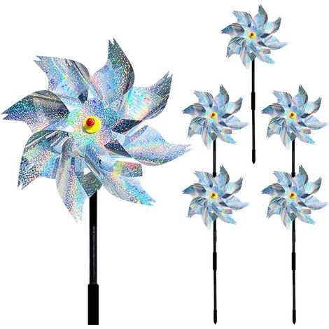 Windrad Vogelabwehr 5 Stück, reflektierend, Taubenschreck für Garten & Balkon (1/5)