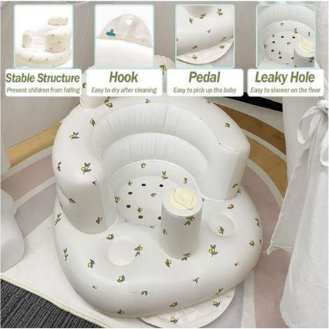 Siège Gonflable Bebe Ultra-Léger et Portable Siege Bebe Assis Avec Soutien Lombaire Cervical Cchaise Bébé Gonflable Voyage Camping (1/4)