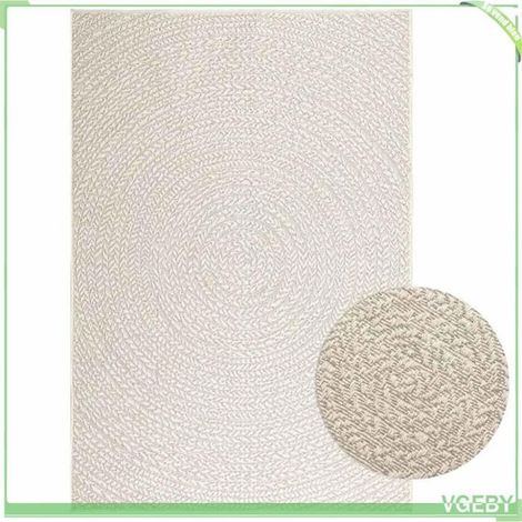 4010377 Tapis ZIZUR crème 120x170 cm aspect de jute intérieur extérieur (1/5)