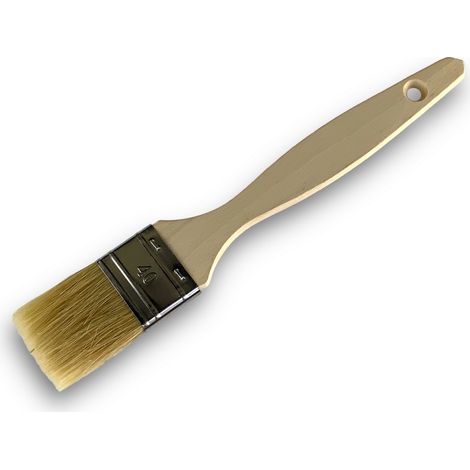 Pinceau queue de morue Lot de 12 Soie blanche Largeur 40 mm Multi support Peinture huile acrylique vernis émaux colle lasure teinture apprêt résine Kibros 32040x12 (1/5)