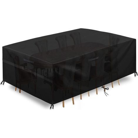 Housse Salon de Jardin 420D Oxford Tissu Housse de Protection pour Mobilier Housse de Table de Jardin Imperméable Béche de Protection avec Corde et Boucle Verrouillage( 213 x 132 x 74cm) (1/5)