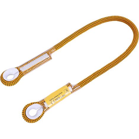Corde de sécurité d'escalade et de survie en extérieur 60/120/150cm avec anneau porteur (Jaune 60cm)