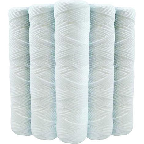Lot de 5 Cartouches Bobinée Filtre à Eau Anti Sédiments 9 pouces 3/4-20 microns Compatibles Filtre 10 pouces (1/4)
