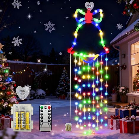 Guirlande 100 LED multicolore Noël fenêtre piles (1/5)
